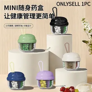 Portable Mini Pill Box with Strap, Divided Compartments, Dustproof Design, Ideal for Healthcare, Travel & On-The-Go Use, Compact Medication Organizer