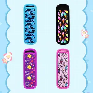 Reusable Ice Pop Holders Set, Colorful Reusable Ice Popsicle Sleeves, Yogurt Straw Stand, Summer Storage Rack, Home Essentials, Ice Cream