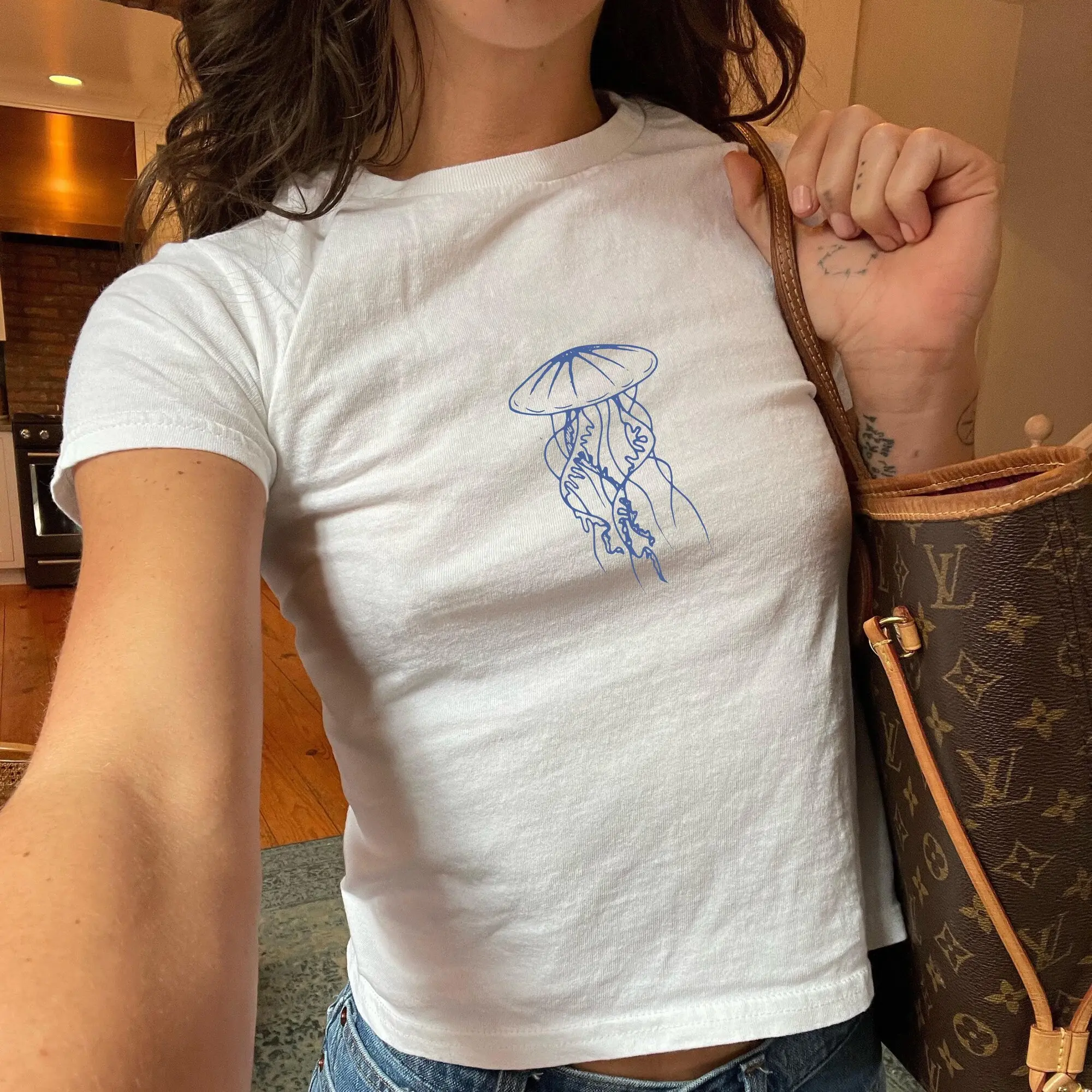 [Sale Up To 40%] Jellyfish Baby Tee 90s Y2K Aesthetic Ocean Animal Top Trendy Summer Outfit
