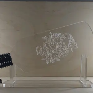 Tribal Snake Paddle Premium Acrylic Art Piece Custom Made with Intricate Floral Design and Snake Motif