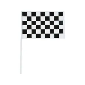 6" x 4" Bulk 72 Pc. Small Plastic Black & White Checkered Flags