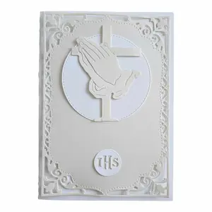 A set 10 pieces of Customized beautiful unique Classy handmade First Holy Communion Invitations, Elegant Invitation with Envelopes