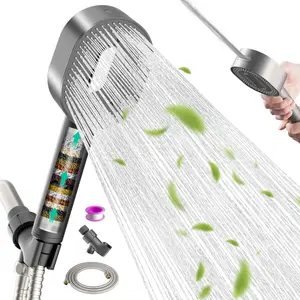 Hibbent Upgraded Filtered Handheld Shower Head, High Pressure 3 Sprays Handheld Showerhead with 20 Stage Filter, Remove Chlorine, with Shower Head Holder , 59'' Hose