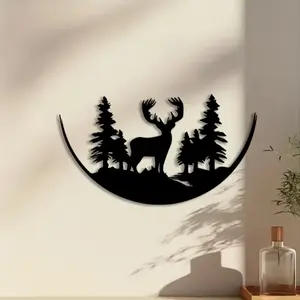 1pc Deer Antler Metal Wall Art, Deer Antler Statue Mural, Perfect for Living Room Wall, Christmas Decor, Modern Home Decor, Ideal Gift for Wildlife Enthusiasts, Anti-Corrosion Metal