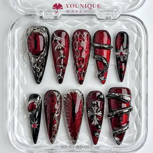 Younique Nails | 10PCS 100% Handmade Press-On Nails | Reusable Colorful Art acrylic stylish 3D