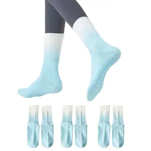 3Pairs Ivyhouse Pilates Yoga Socks with Grips for Women - Crew Length Ballet Barre Socks - Sticky Workout Hospital Socks