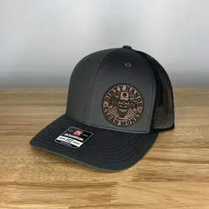 Richardson 112 Hat - Dirty Hands Clean Money Logo Engraved on Premium Walnut/Black Leatherette