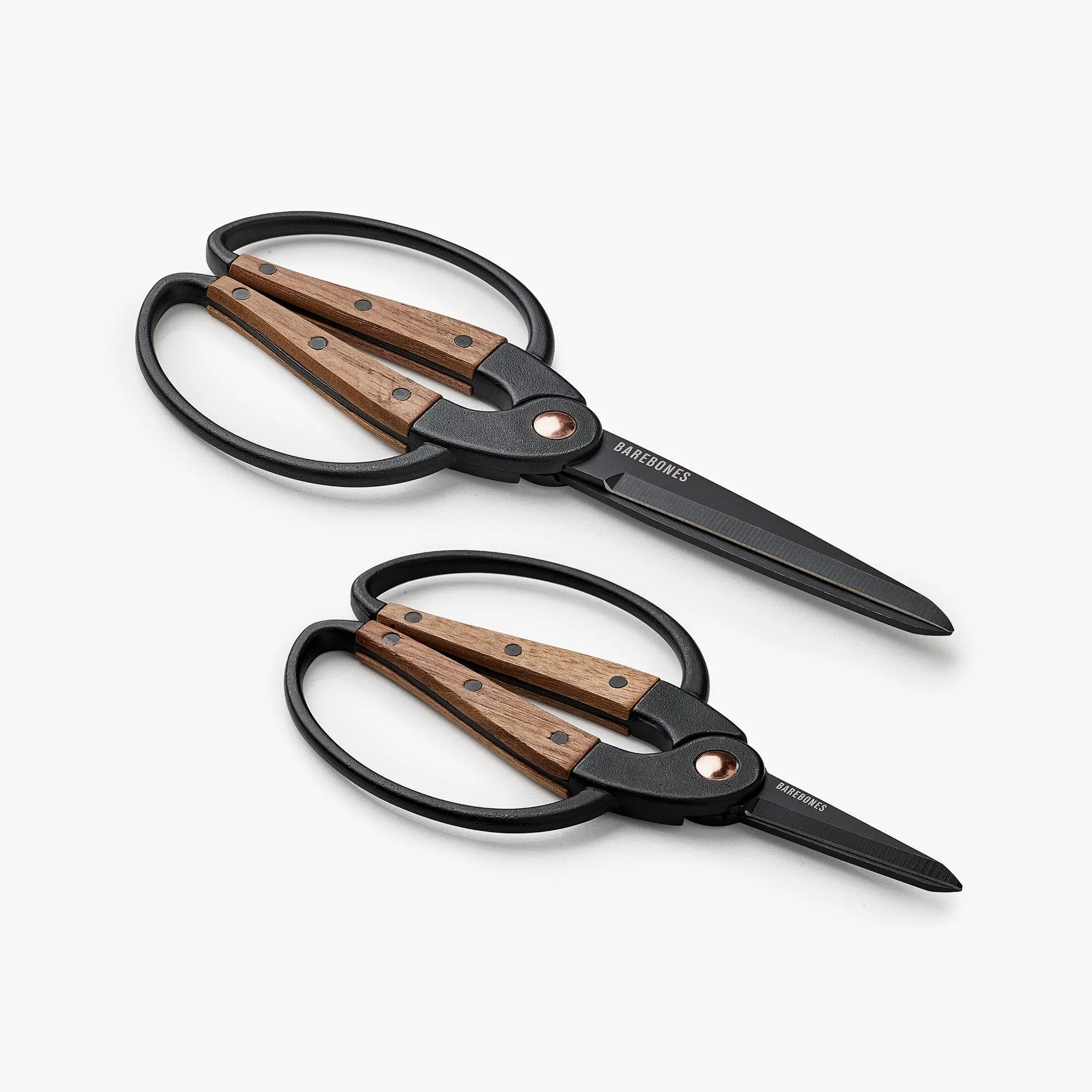 Barebones Garden Scissors - Walnut Scissors - Garden Supplies and Indoor Plant Accessories - Plant Shears with Wide Handles - Comfortable Fit Hand Pruners (Large)