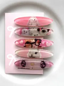 5pcs Cute Cartoon Duckbill Hair Clips, Bunny Cat Pattern, Y2K Style, Super Cute Clips, Ideal for Gifts, Daily Wear, Parties, Holidays