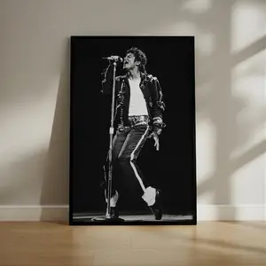 [Unframe] [Free ship] Capture the Magic Iconic Michael Jackson Concert Poster in Black & White PosterCanvas