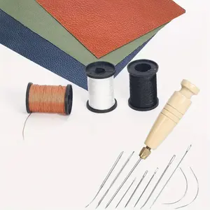 Nylon Thread Sewing Kit, 80 Yards Each, Heavy Duty Needles (5 Straight, 2 Curved), Sewing Awl, Ideal for Upholstery, Leather, Shoes & DIY Crafts