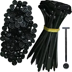 2026 New Heavy Duty Nylon Cable Tie Buckle, Self-Locking Zip Tie Holder with Push Mount Fastener, UV Resistant Wire Organizer for Car Body, Auto Repair and Cable Management