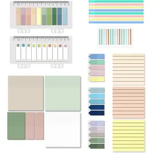 1610 Sheets Transparent Sticky Notes with Highlighter Tape, Clear  3 x 3 inch See Through Memo Pad, Self-Adhesive Translucent Writable Index Tabs for Annotating Books