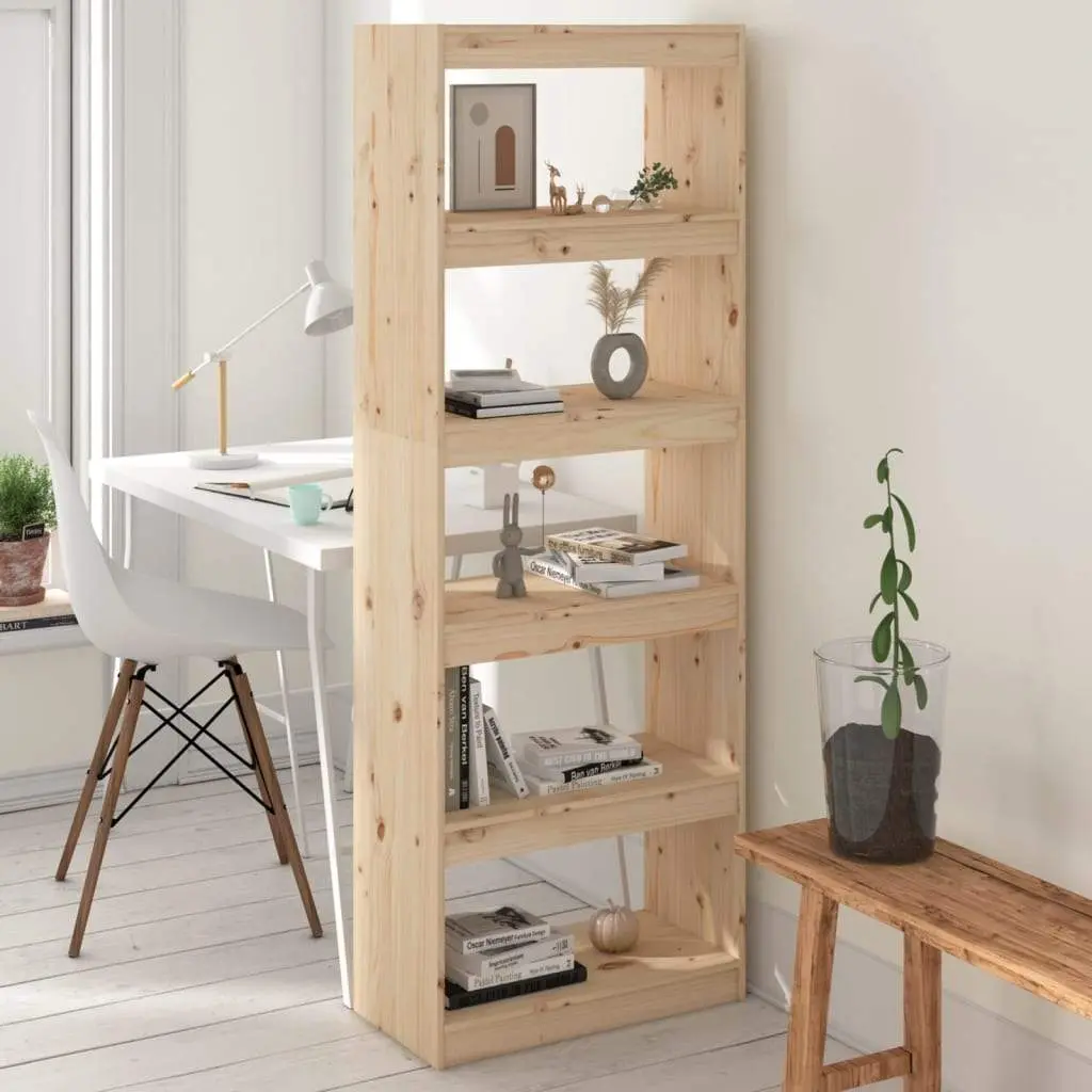 Book Cabinet/Room Divider 23.6"x11.8"x65.9" Solid Wood Pine