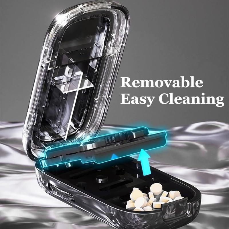 Adjustable Pill Cutter & Splitter for Small Pills, Precise Alignment - Includes Pill Organizer Case for Daily Medication Management, Tablet Cutter for Easy Pill Cutting, dustproof box