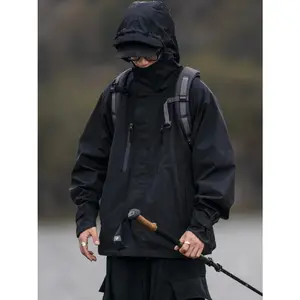 Bmuvlss Men's Heavy-Duty High Quality Windproof Hooded Parka - Full-Zip Techwear Jacket with Full-Zip Closure, Full-Zip Front, Hooded Design, Full-Zip Outer Shell, Full-Zip Outerwear, Full-Zip Windproof Coat, Full-Zip Winter Jacket, Full-Zip Windproof Par