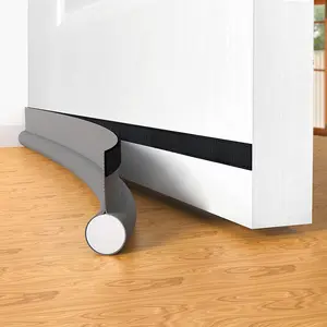 Door Draft Stopper Bottom One Sided Door Draft Blockers，37" Cutable under Door Draft Blocker Insulator Door Sweep Weather Stripping Soundproof，Fits for Interior／Exterior Doors，1 Pack,Gray SYIPO