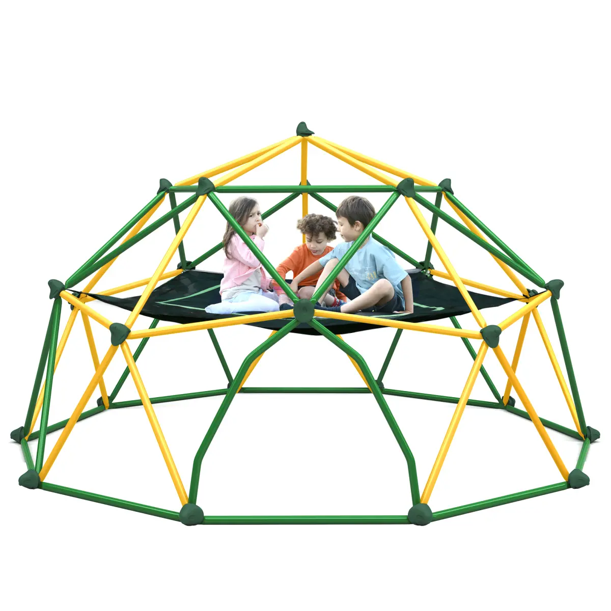 12ft/13ft Climbing Dome with Hammock, Outdoor Geometric Dome Climber Play Center for Kids 3-10 Supporting 1000 lbs, Easy Assembly Jungle Gym