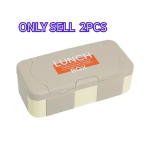 2PCS Food Grade Plastic Divided Lunch Box, Microwave Safe Bento Box, Portable Food Container for Students and Office Workers, Leak-Proof Lightweight Meal Box, Durable Healthy Tableware Perfect for School, Work, Daily Meals