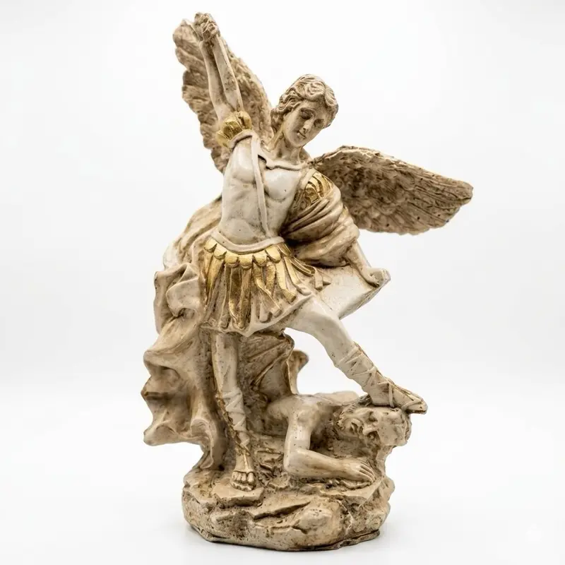 12 in St Michael Archangel Statue - San Miguel Protector Christianity Religious-Themed Decorations, Religious Item for Home & Office, Symbol of Guardianship and Strength, Religious-Themed Religious Decorations