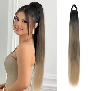Clip in Ponytail ponytail extensions Wrap Around Long Straight Pony Tail Hair 28 Inch synthetic hairpiece accessories Synthetic Hairpiece gift  clip hair extensions part wi Industry headband wig clip ins for black women quick weave powdered wigs