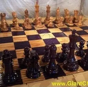 Slotted Teak Chess Board with 6" Squares