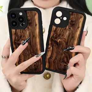 A simple wood grain pattern matte anti-drop phone case suitable for iPhone 17 Air/16 Plus/15 Pro Max/14 Pro/13/12/11/XS Max/X phone case, perfect choice for holiday gifts for family, friends, lovers, boyfriends, girlfriends TY417