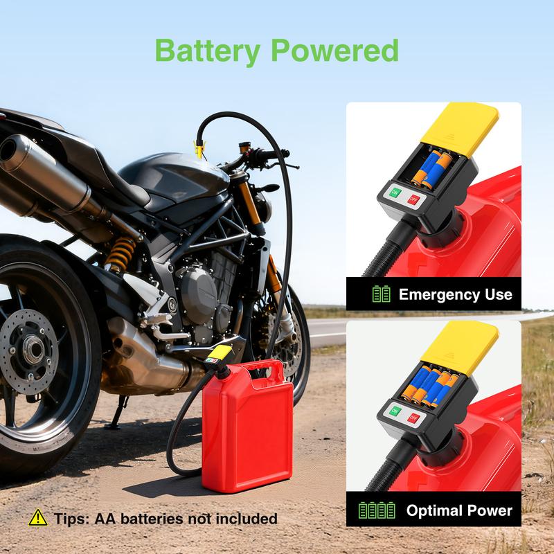 TaskStar Portable Fuel Transfer Pump 3.2 GPM- Auto-stop & Overfill Protection, Battery-Powered with 4 Adapters (Gas/Diesel/Oil/Water)