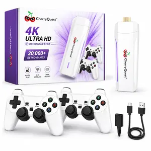 2026 Retro Game Stick and Emulator Console for TV – 20,000+ Games, 4K HDMI Plug & Play Console, 2 Wireless Controllers, Portable Arcade Gaming System, Supports Classic Arcade Video Games