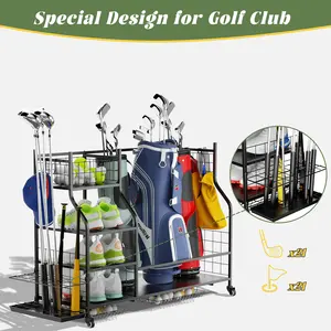 Golf Bag Storage Garage Organizer,Golf Club Bag Storage Rack for Garage, Extra Storage Rack for Golf Clubs,Golf Bag Organizer Fit for Garage,Shed,Basement