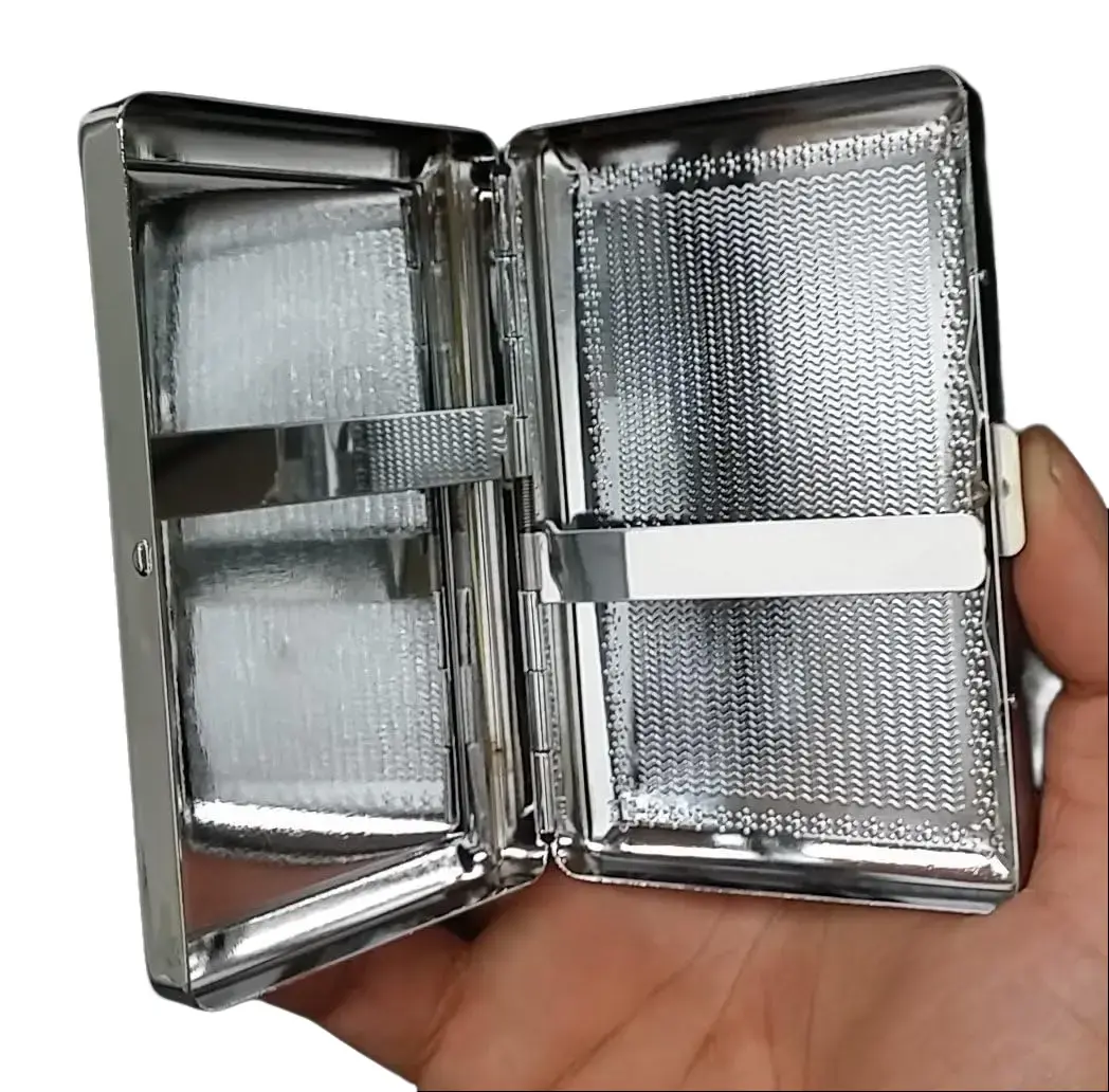 cigarette case wallet Silver Cigarette Case Vintage Monster Metal Wallet RFID Protection