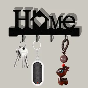 1pc Home Love Shape Key Hook Wall-Mounted Entrance Organizer with Hook, Includes Transparent Nano Double-Sided Adhesive, No Drilling Required, Exquisite Design, Suitable for Living Room Home Decor