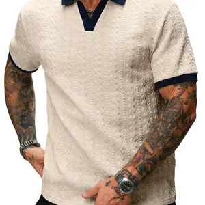 Men's Simple Versatile Knit Pullover Sweater, Casual Fitted Short Sleeve Top, Colorblock Design, Fall & Winter Fashion