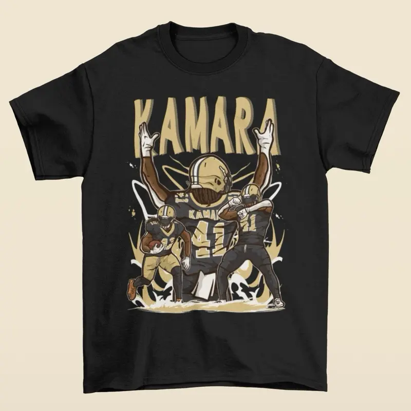 Alvin Kamara Cartoon Style New Orleans Football T-Shirt