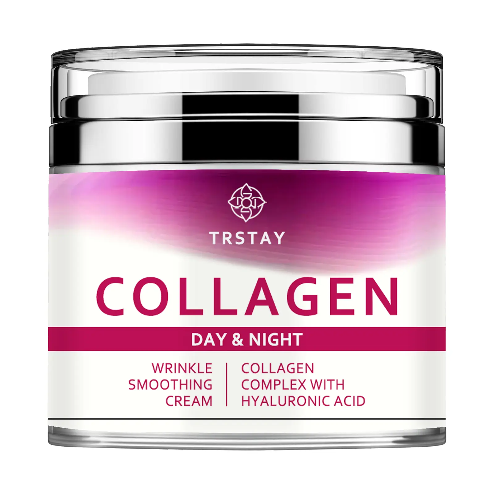 TRSTAY Collagen Hyaluronic Acid Face Cream - Lightweight Moisturizer with Creamy Texture, Hydrating, Firming, Anti-Wrinkle, Makeup Prep for Adults, Day & Evening All-Skin Care