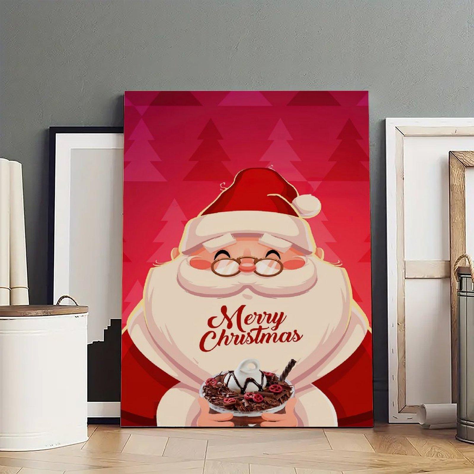 MERRY CHRISTMAS Poster Santa Claus Poster Decorative Painting Canvas Wall Art Picture Print Modern Family Bedroom Decor