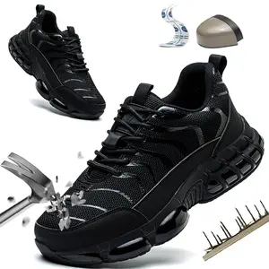 Construction Breathable Resilient sole Shoes Utility Mens Work Shoe Steel Toe Work Boots Sports for Men Wide Width Indestructible Safety Shoes