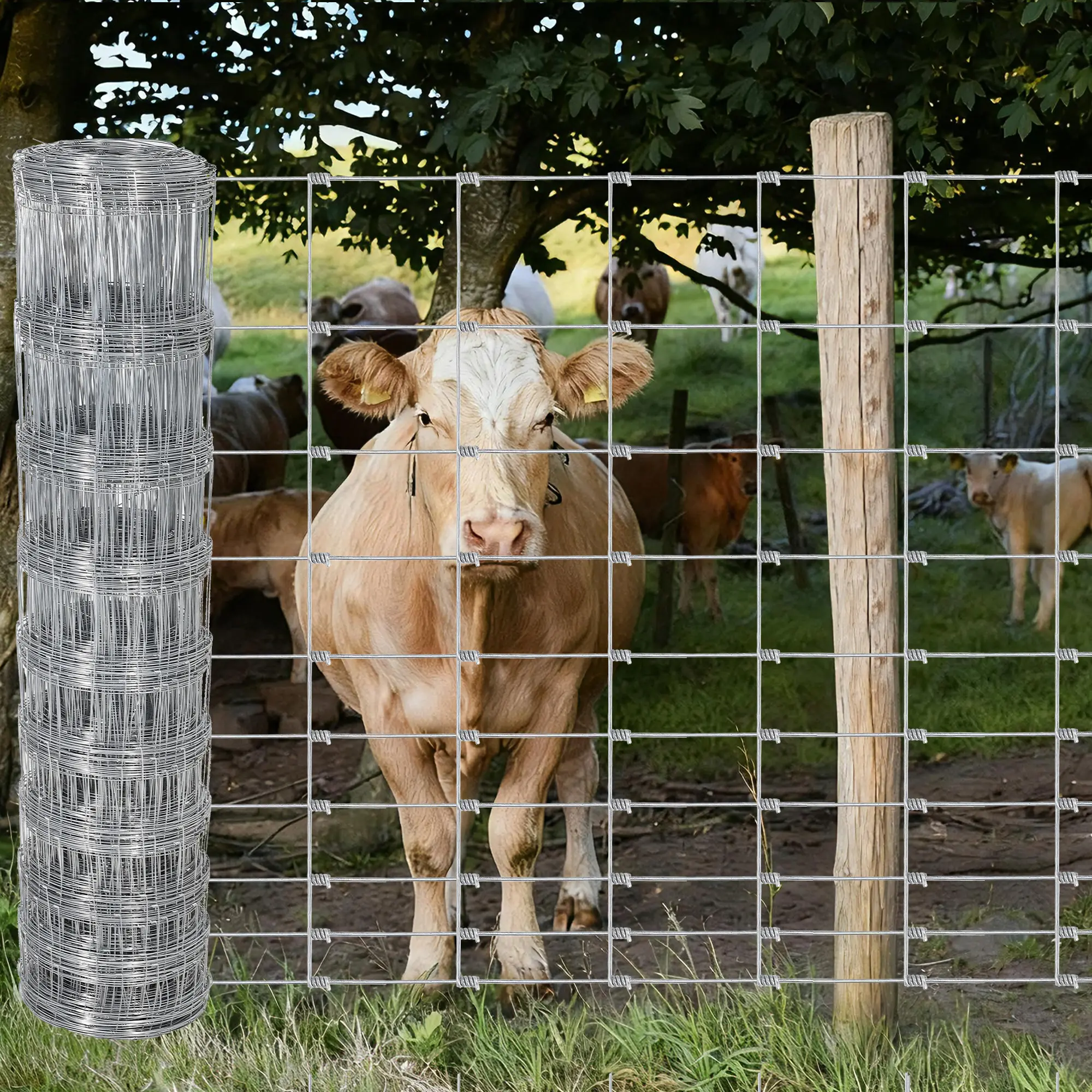 🐄 Heavy Duty Galvanized Wire Livestock Fence – Durable Metal Panel for Cattle, Goat & Deer – Corrosion Resistant for Farm, Yard or Agricultural Use! 🔒