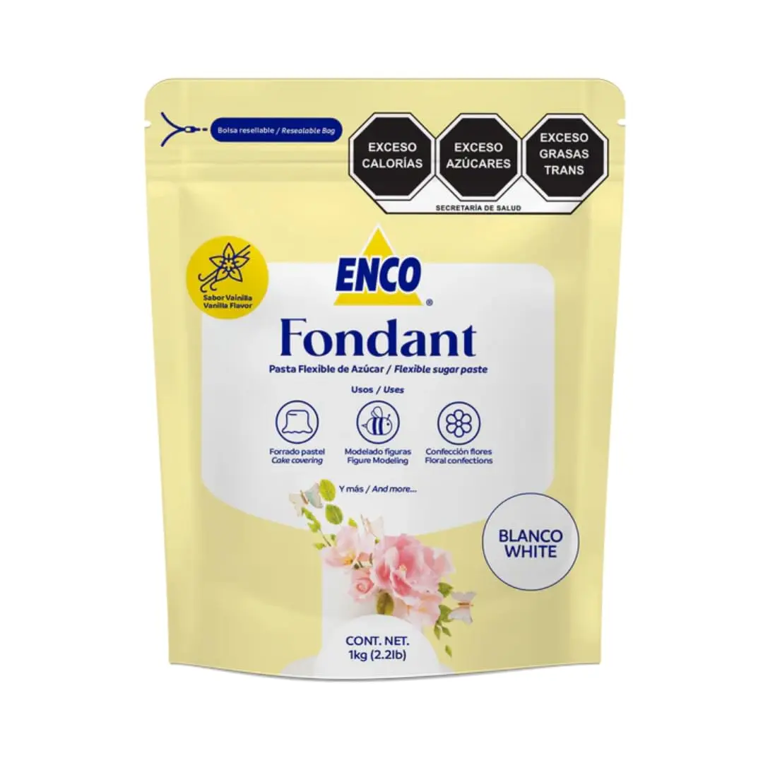 Premium White Fondant, Vanilla Flavor, Ready to Use 2.2 Lb (1 kg)