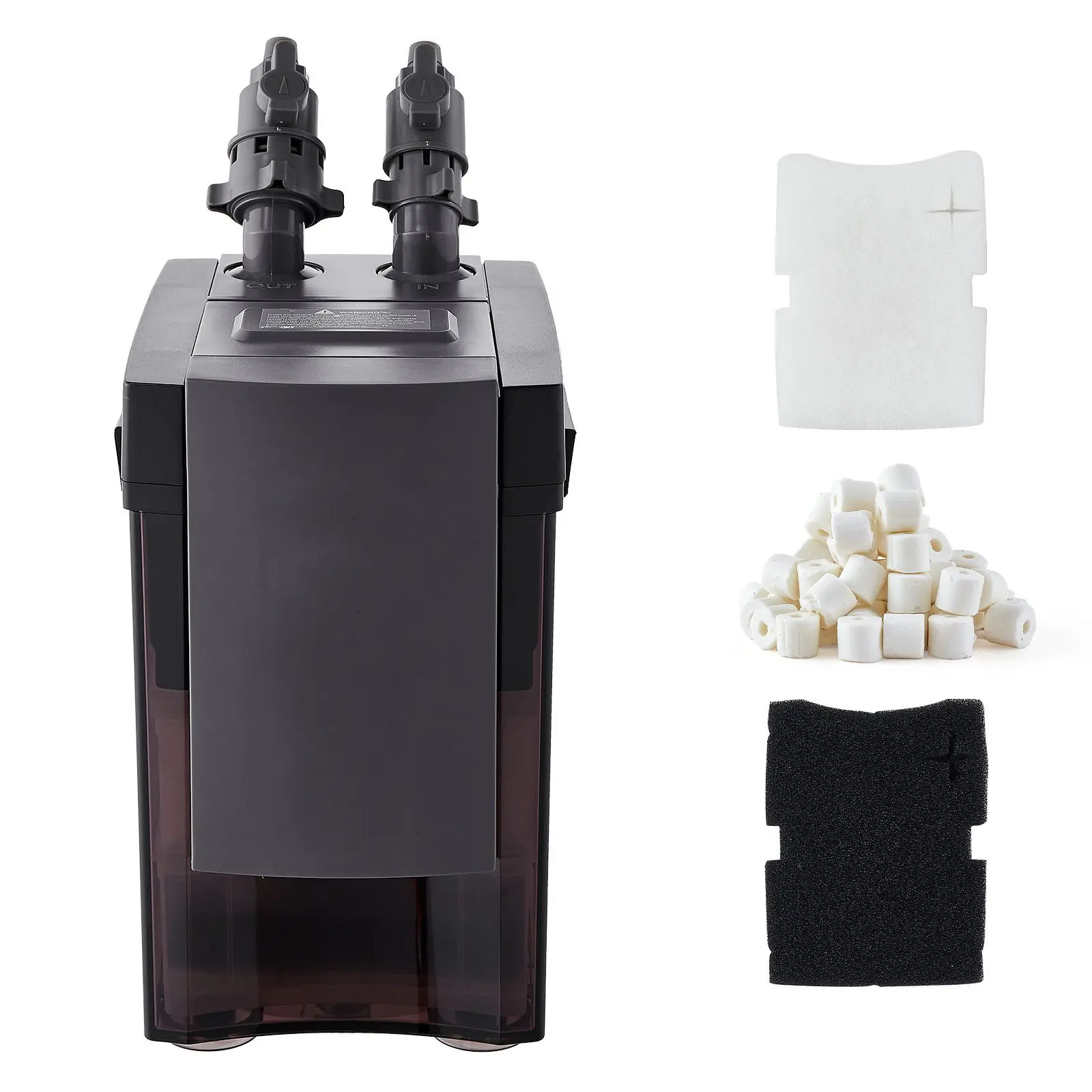 162.7GPH Canister Filter, 3-Stage External Aquarium Filter with Powerful Pump, Water Circulation Cleaning Machine with Media for Large Fish Tanks and Aquariums Up to 100 Gallons, for Freshwater