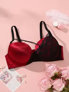 Valentine's Day Silk-Blended Lace Push-Up Adjustable Backless Bra Soft, breathable, and moldable design Comfortable year-round wear with medium support