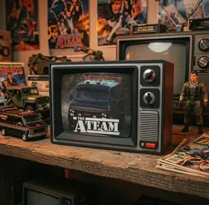 The A-Team Retro TV Display Stand Desk Art 1980s TV Show