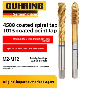 German GUHRING 4588 TiN Coated Spiral Point Tap 1015 For Stainless Steel