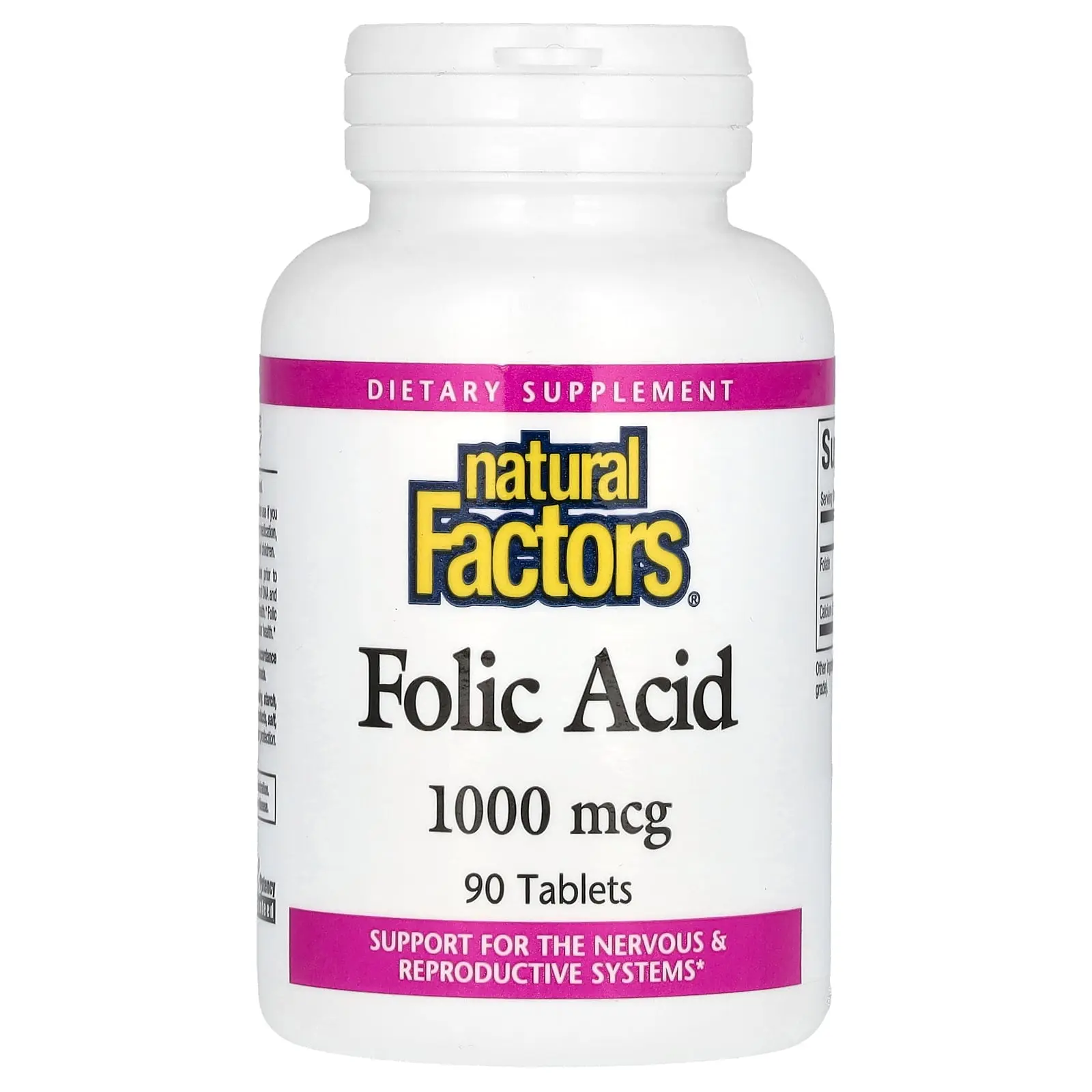 Natural Factors Folic Acid, 1,000 mcg, 90 Tablets