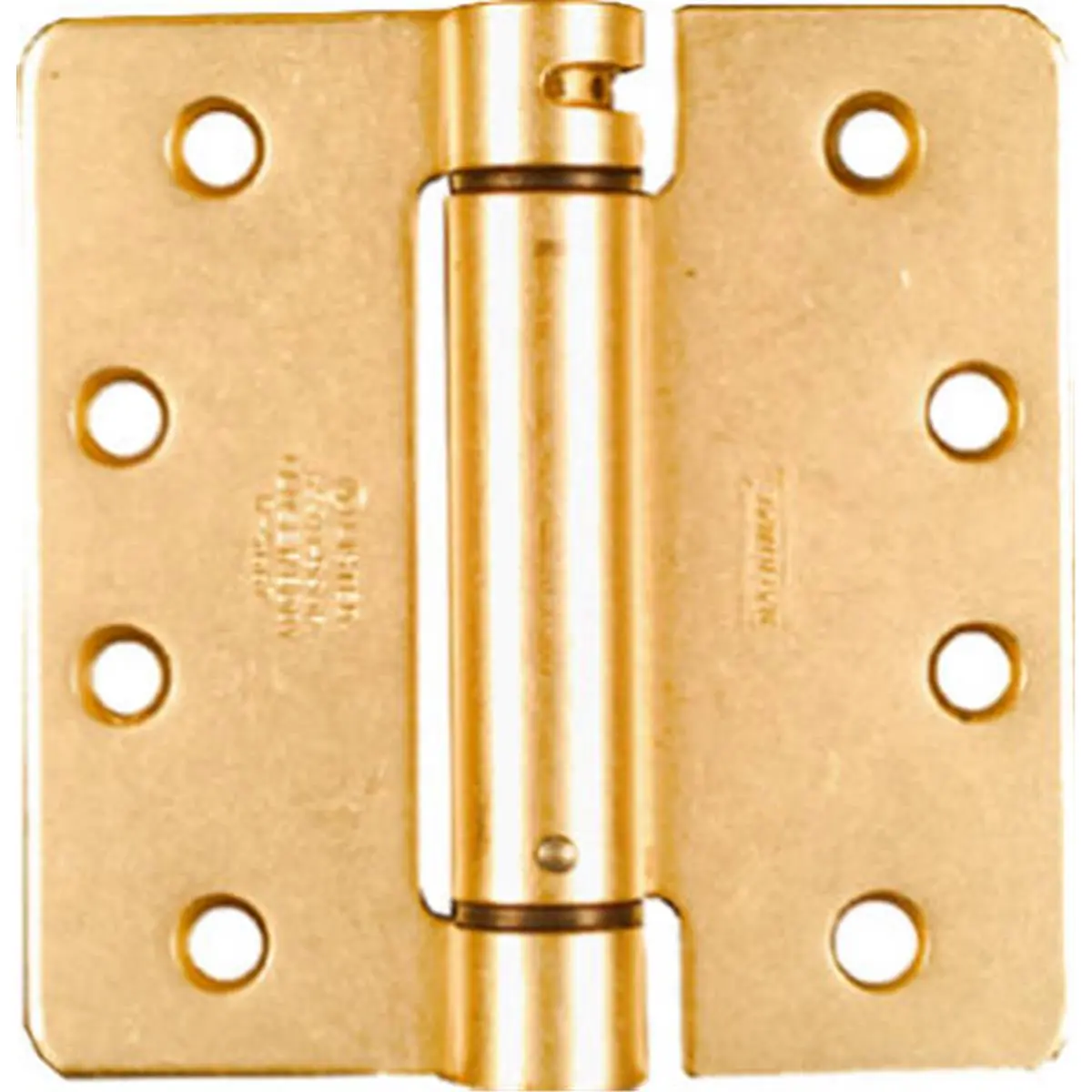 Stanley N185-207 4x4 in. Brass Adjustable Spring Hinge, for Basement Doors, Residential-Commercial Use, Fits Standard Cutouts