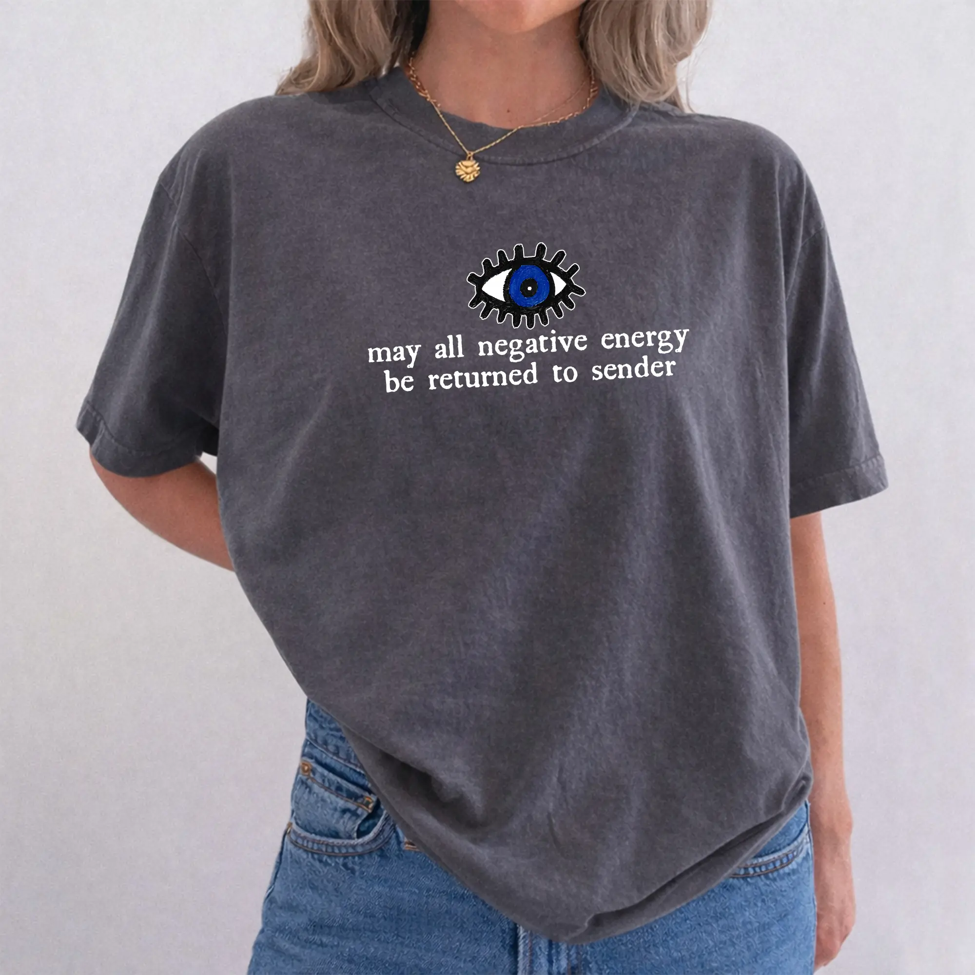 ChicCotton Protect Your Energy Comfort Colors Shirt, May All Negative Energy Be Returned To Sender T-shirt, Manifestation Graphic Tee