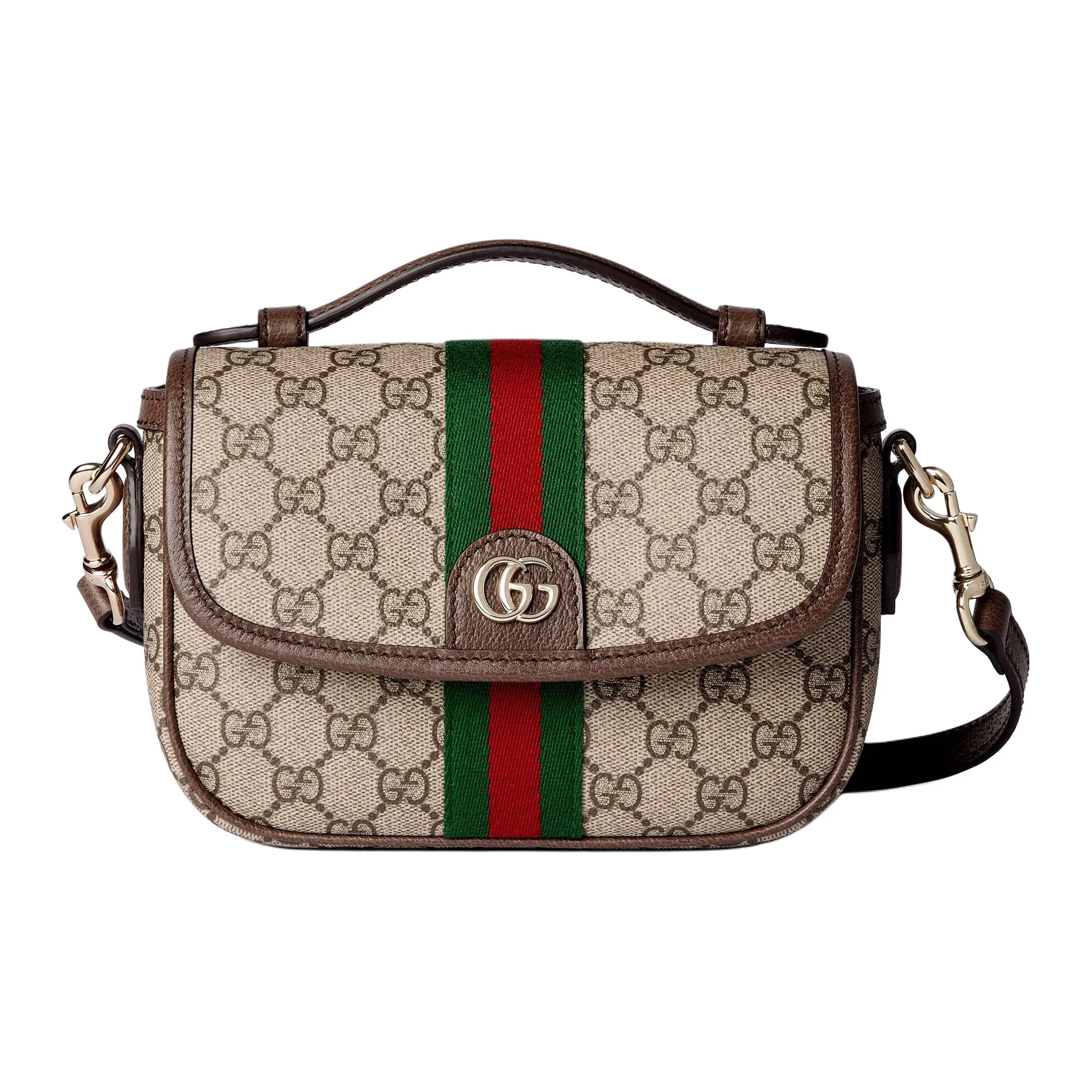 Women's Gucci Ophidia GG Monogram Canvas Tote Handheld Bag, Beige and Brown