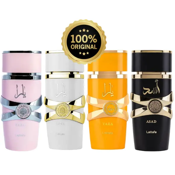 (Bundle) Lattafa Perfumes Yara, Yara Moi, Yara Tous & Asad 4 Pack Combo Multipack EDP - 3.4oz 100ml each His & Hers Fragrance Caramel Coconut Scent