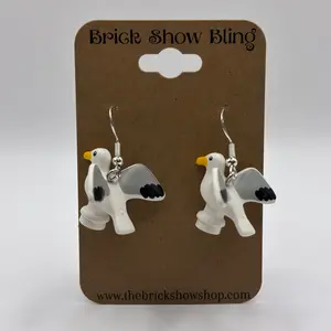 Seagull Earrings made from LEGO Parts