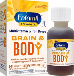 Enfamil Baby Vitamins Enfamil Poly-Vi-Sol 8 Multi-Vitamins & Iron Supplement Drops for Infants & Toddlers, Supports Growth & Development, 50 mL Dropper Bottle